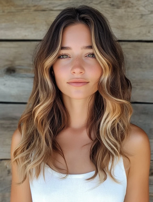 Woman with Beach Wave Balayage