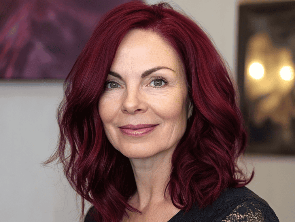 Burgundy hair woman over 40 Burgundy hair woman over 40
