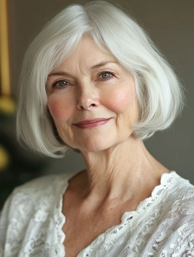 Chin length bob woman over 60