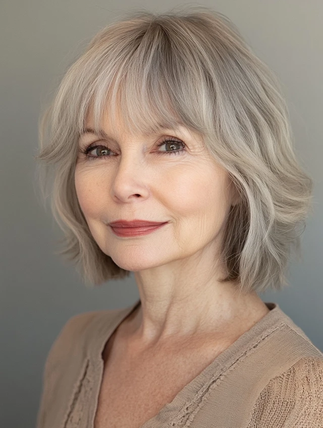 Choppy bob woman over 60