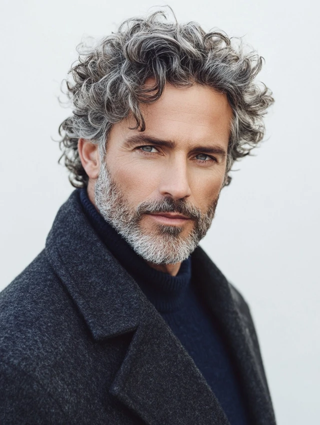 A man over 50 with classic curls