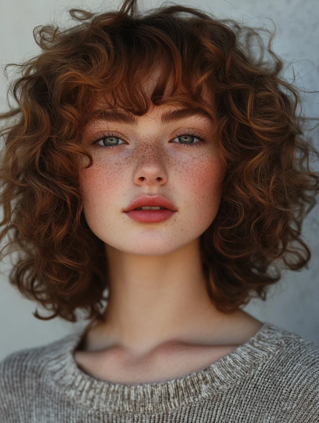 A woman with a curly bob
