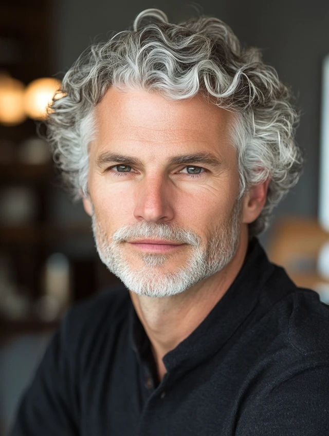 A man over 50 with a curly comb over