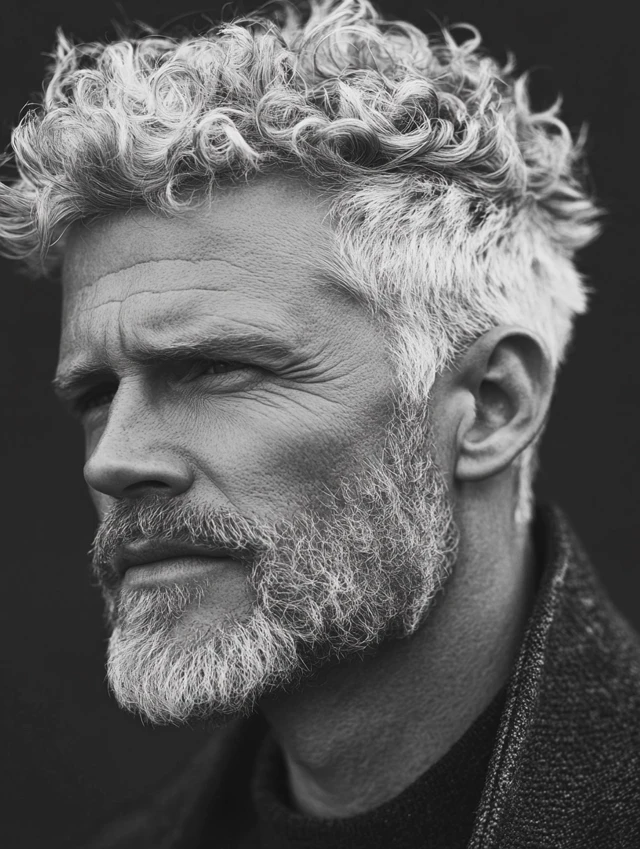 A man over 50 with a curly fade
