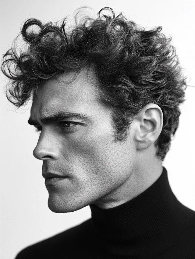 A man over 50 with a curly quiff