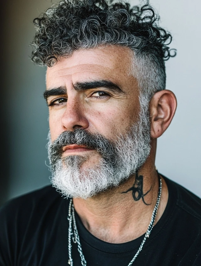 A man over 50 with a curly undercut