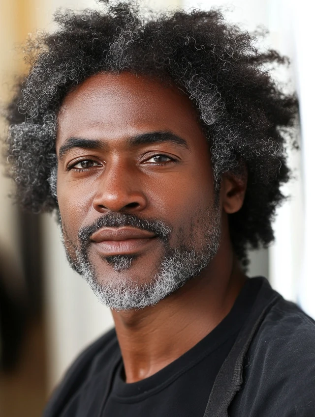 A black man over 50 with defined ringlets