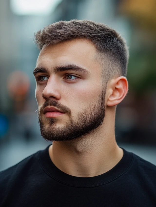 Disconnected Crew Cut worn by a young man