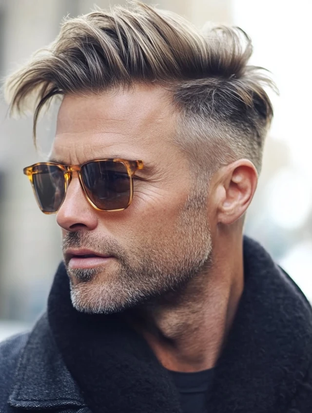 A man over 40 with a disconnected undercut