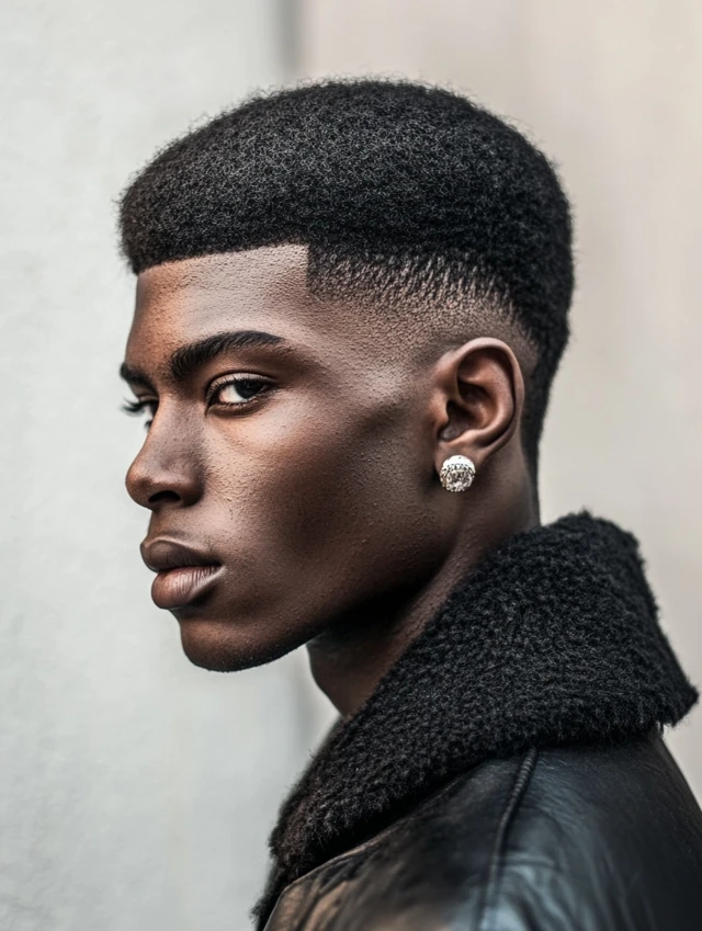 A man with an Edgar Taper Fade haircut