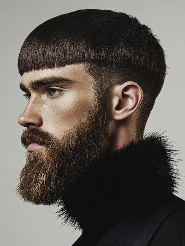 Edgar and Beard Combo modeled by a young man