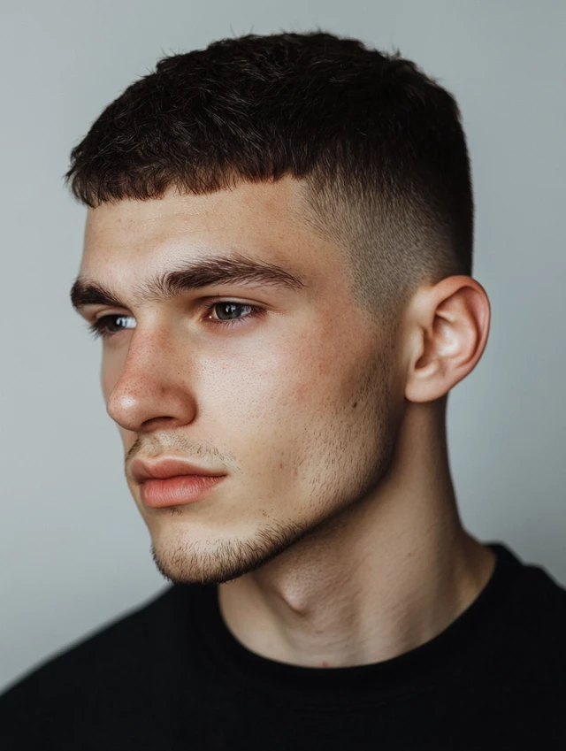 A young man with a Faded Crew Cut