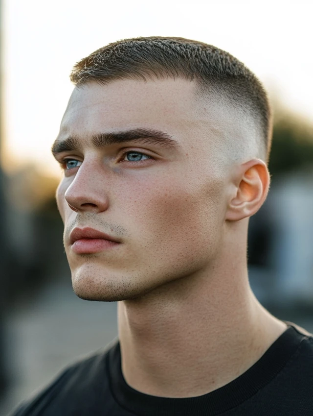 Man with a High and Tight Crew Cut