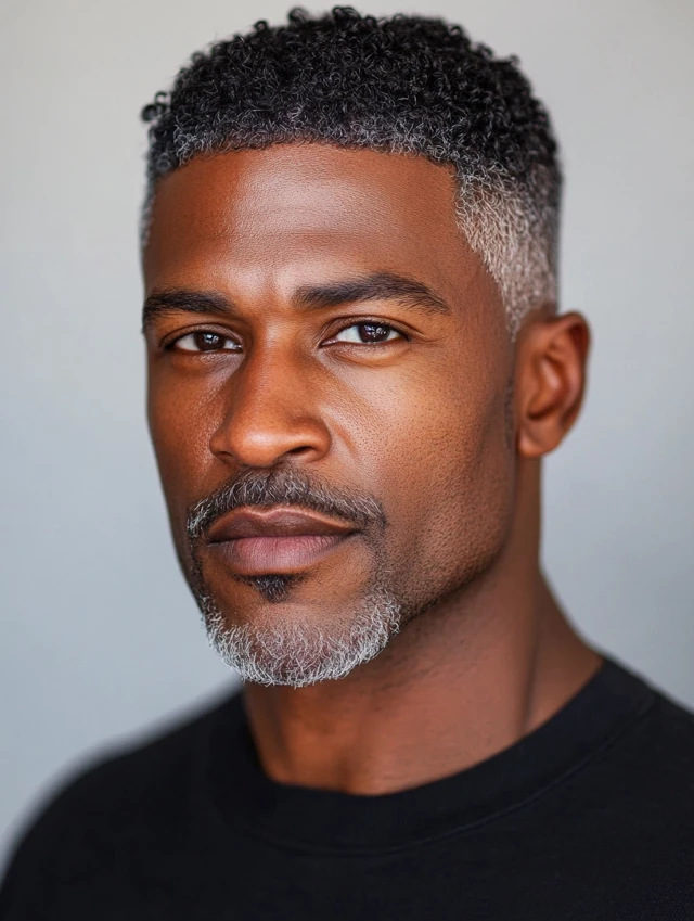 A man over 40 with a high and tight hairstyle