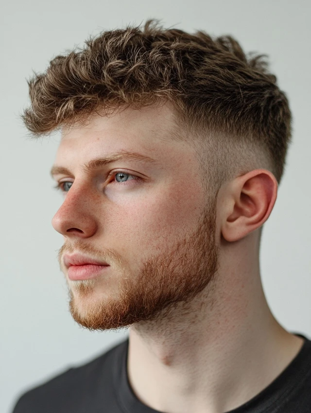 A long crew cut worn by a young guy
