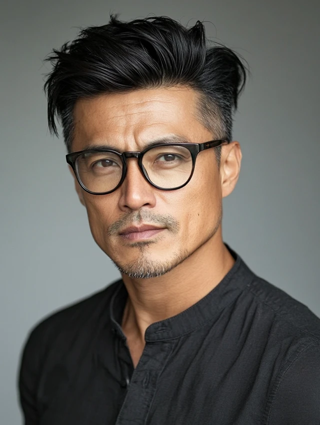 A man over 50 with glasses with a modern quiff