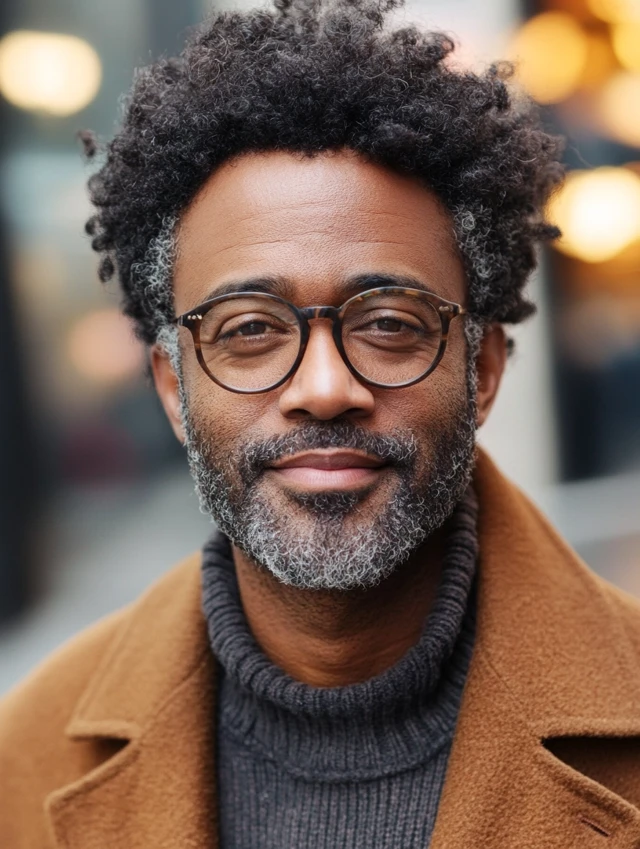 A man over 40 with a short afro
