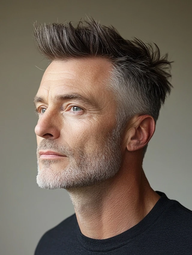 A man over 40 with a short quiff