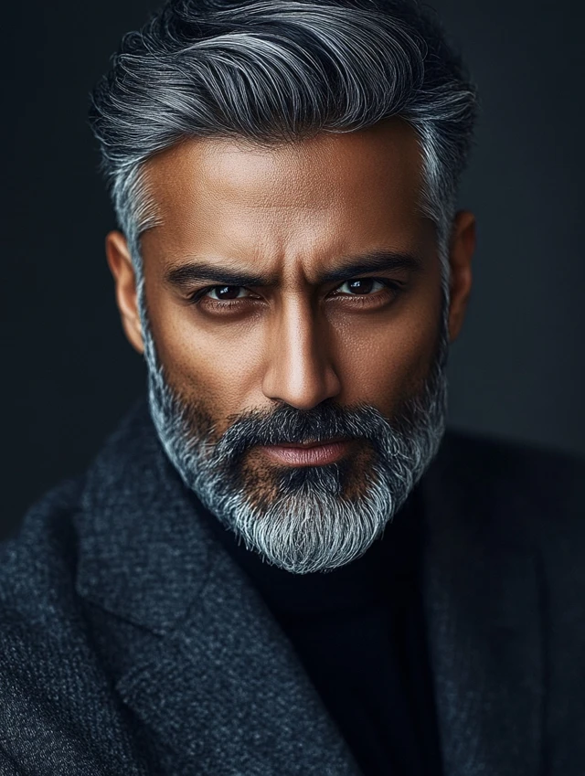 A man over 40 with a short side part