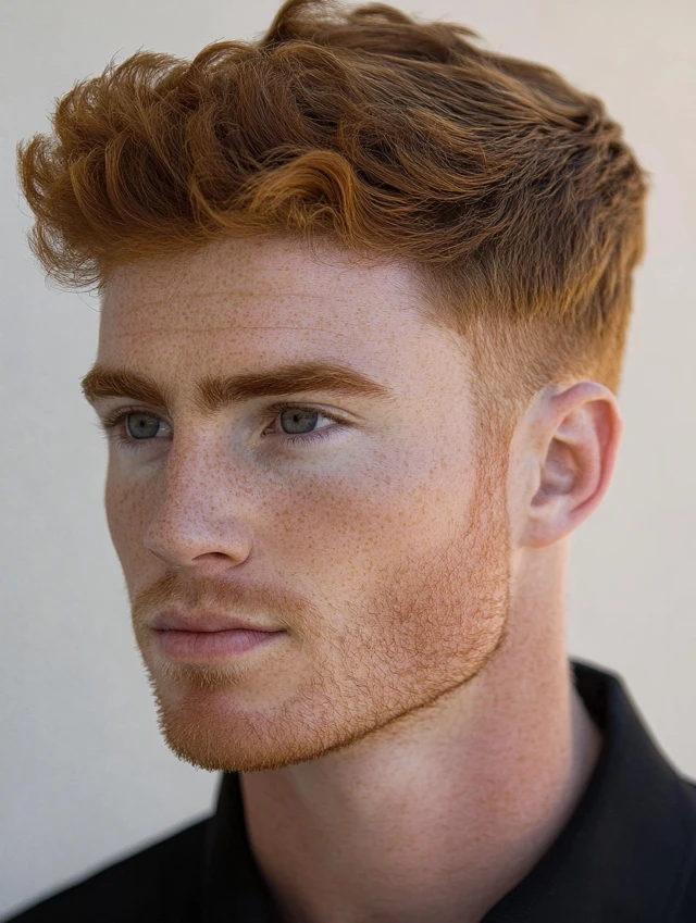 A man with a tapered crew cut