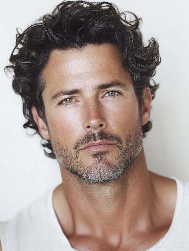 A man over 50 with a wavy taper hairstyle